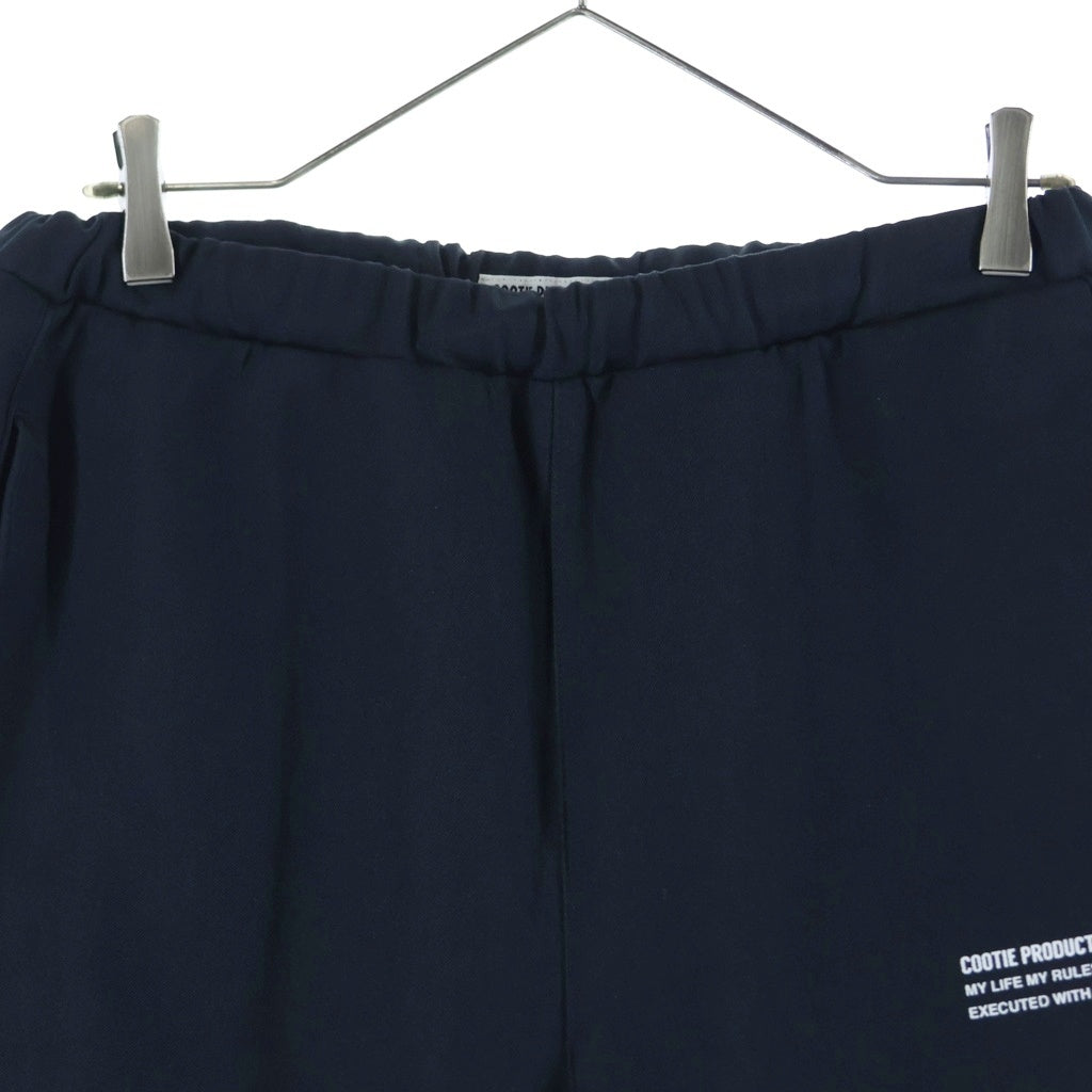 COOTIE PRODUCTIONS(クーティー プロダクションズ) Wool Saxony Track Pants ウール トラックパンツ ドローコード イージーパンツ フロントロゴ ブラック