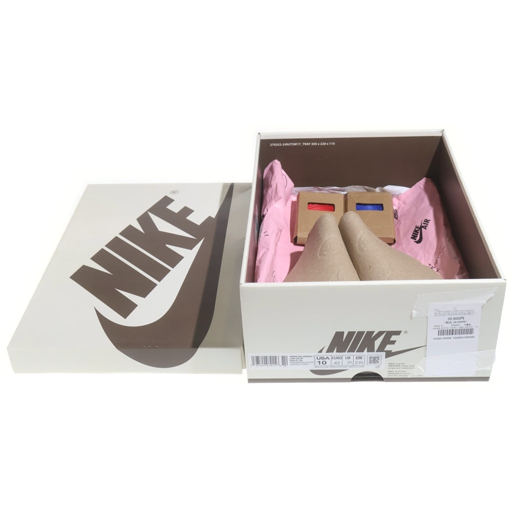 NIKE(ナイキ) ×TRAVIS SCOTT WMNS AIR JORDAN 1 RETRO LOW OG Canary DZ4137-700 トラヴィススコット ウィメンズ エアジョーダン1 ローカットスニーカーUS10/27.0cm