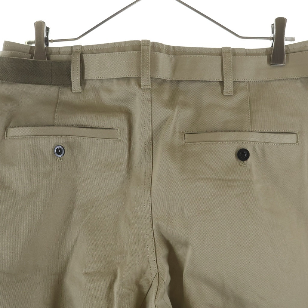 sacai ベージュ ワイドチノパンツ Sacai(サカイ) 26SS Cotton Chino Pants コットン チノパンツ ベージュ