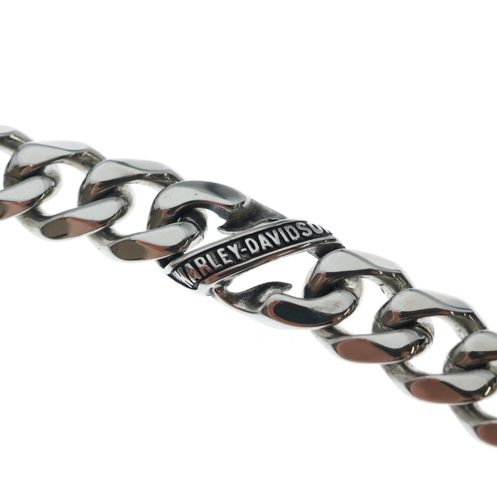 HARLEY DAVIDSON(ハーレーダビッドソン) STEEL H-D スクリプトバナー カーブリンク スチール チェーンネックレス シルバー