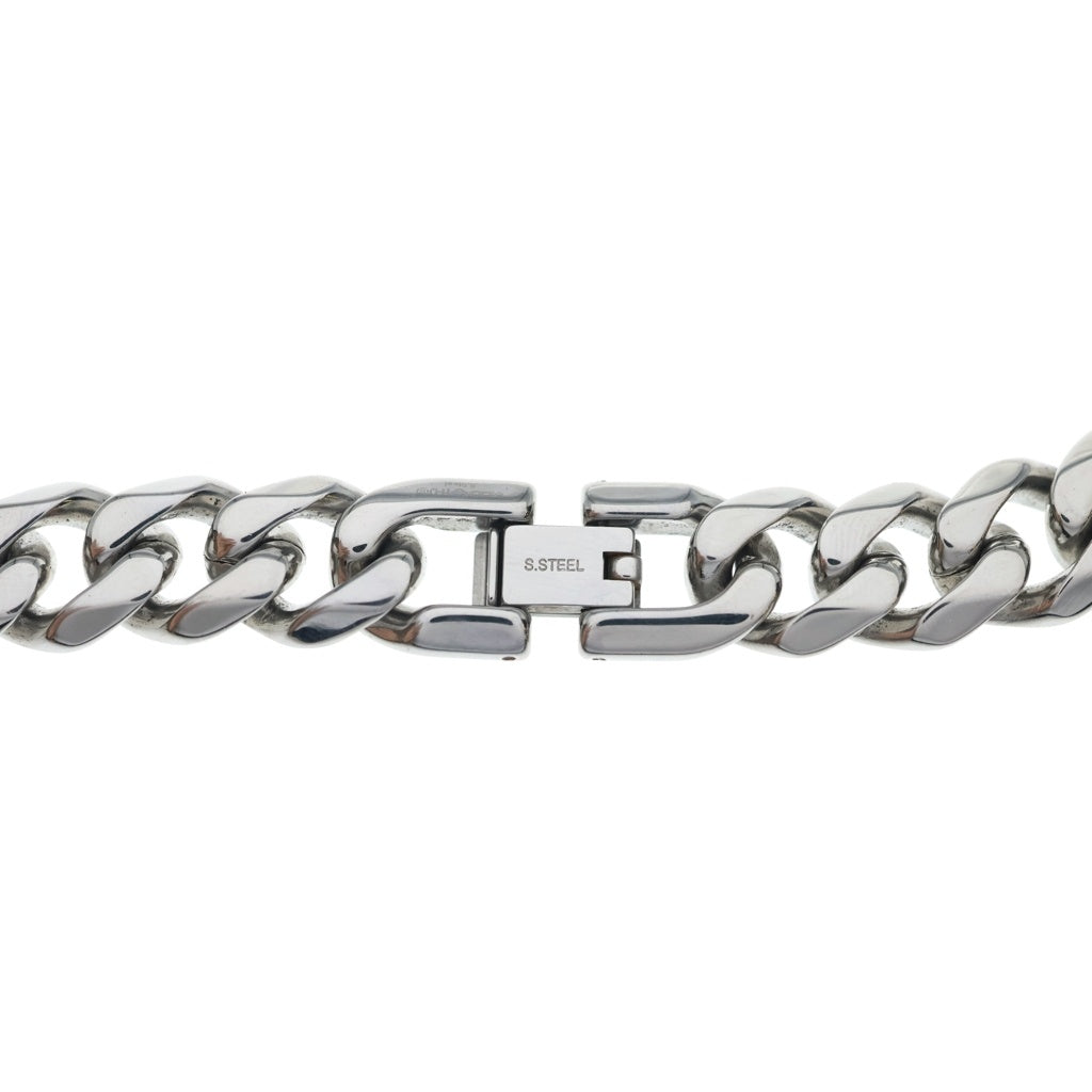 HARLEY DAVIDSON(ハーレーダビッドソン) STEEL H-D スクリプトバナー カーブリンク スチール チェーンネックレス シルバー
