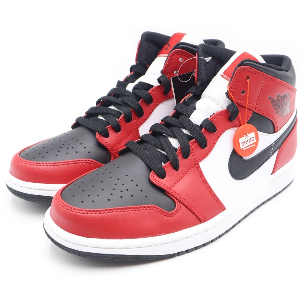 NIKE(ナイキ) AIR JORDAN 1 MID BRED TOE 554724-069 エアジョーダン1 ブレッド トゥ ミッドカットスニーカー レッド/ホワイト US9/27cm