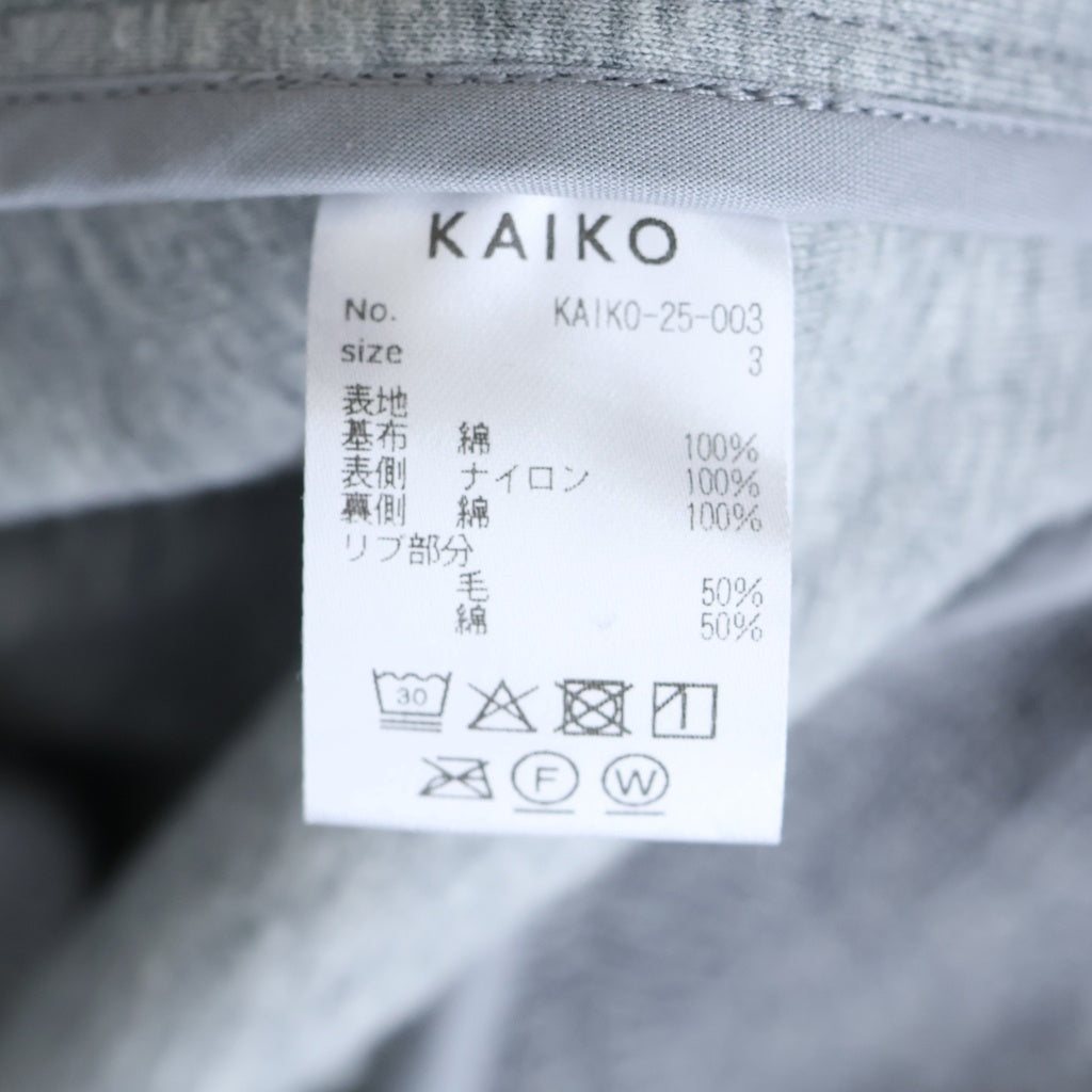 KAIKO(カイコー) CARRY FIGURE フロッキー加工 ジップアップパーカー フーディー グレー KAIKO-25-003