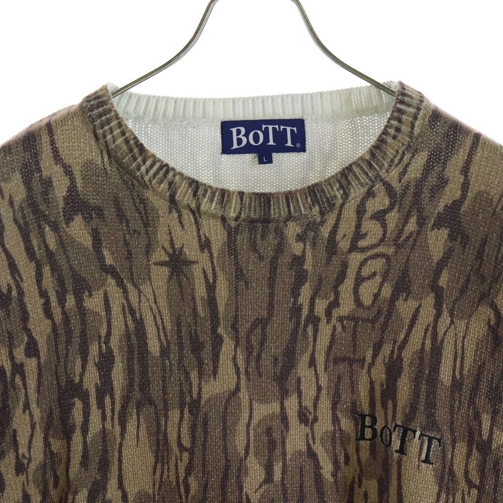 BoTT(ボット) Camo Printed Knit カモ柄 ライトセーター ブラウン 253BoTT27
