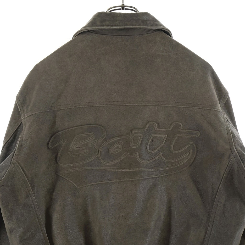 BoTT(ボット) Script Logo Cracked Leather Jacket カウレザー レザー