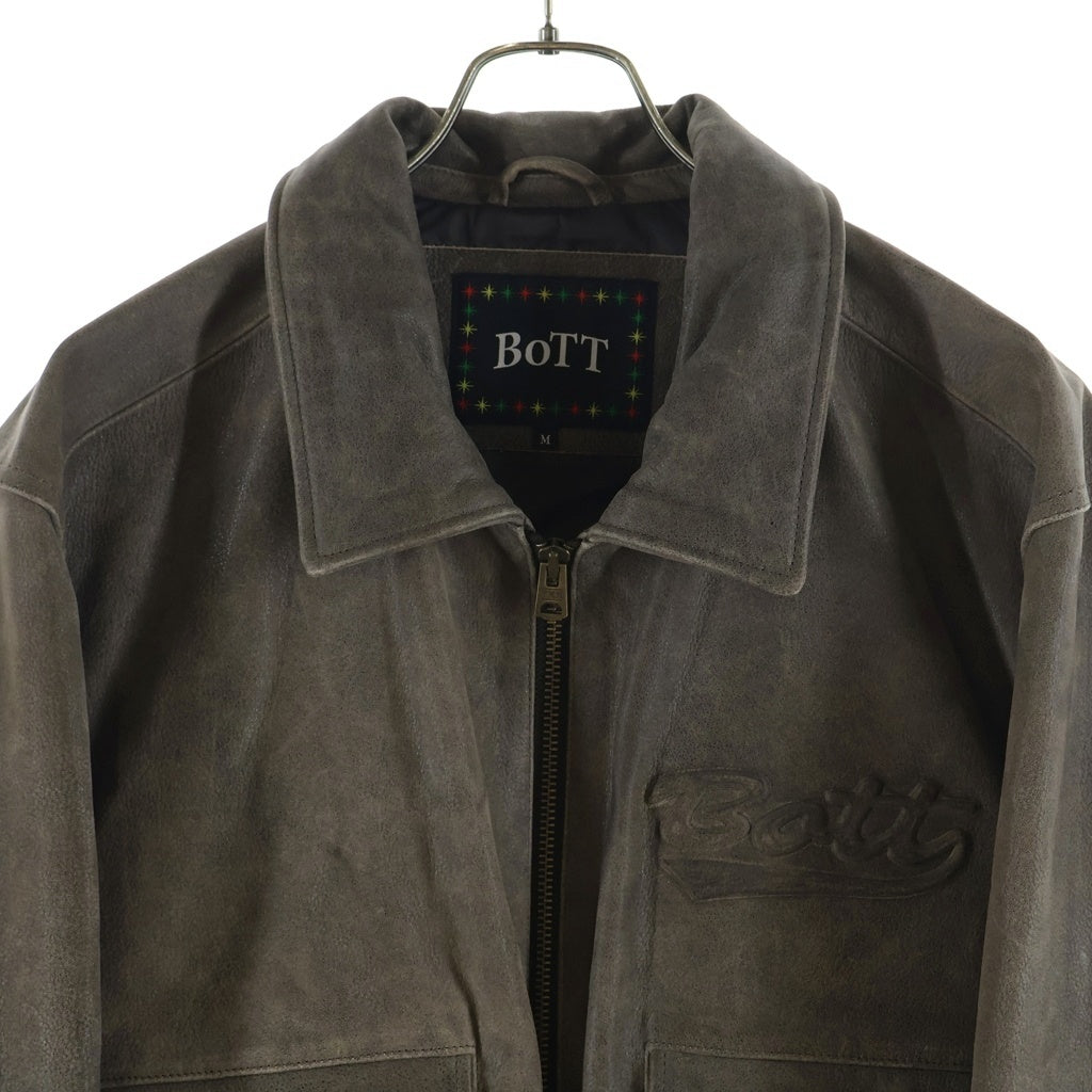 Script Jacket Leather Cracked Logo Script BoTT ジャケット・アウター Logo アウター / BOTT(ボット) | Jacket Leather Cracked ジャケット・アウター