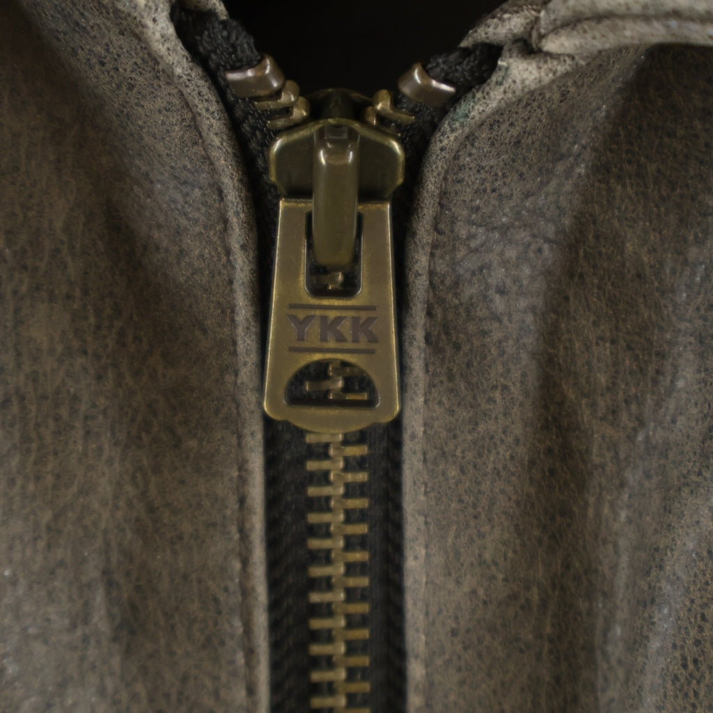 BoTT(ボット) Script Logo Cracked Leather Jacket カウレザー レザー