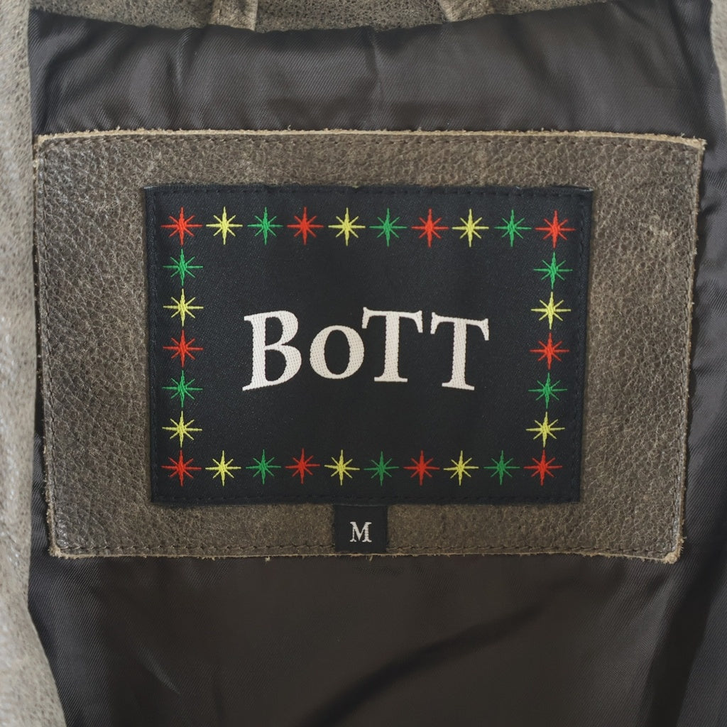 BoTT(ボット) Script Logo Cracked Leather Jacket カウレザー レザー