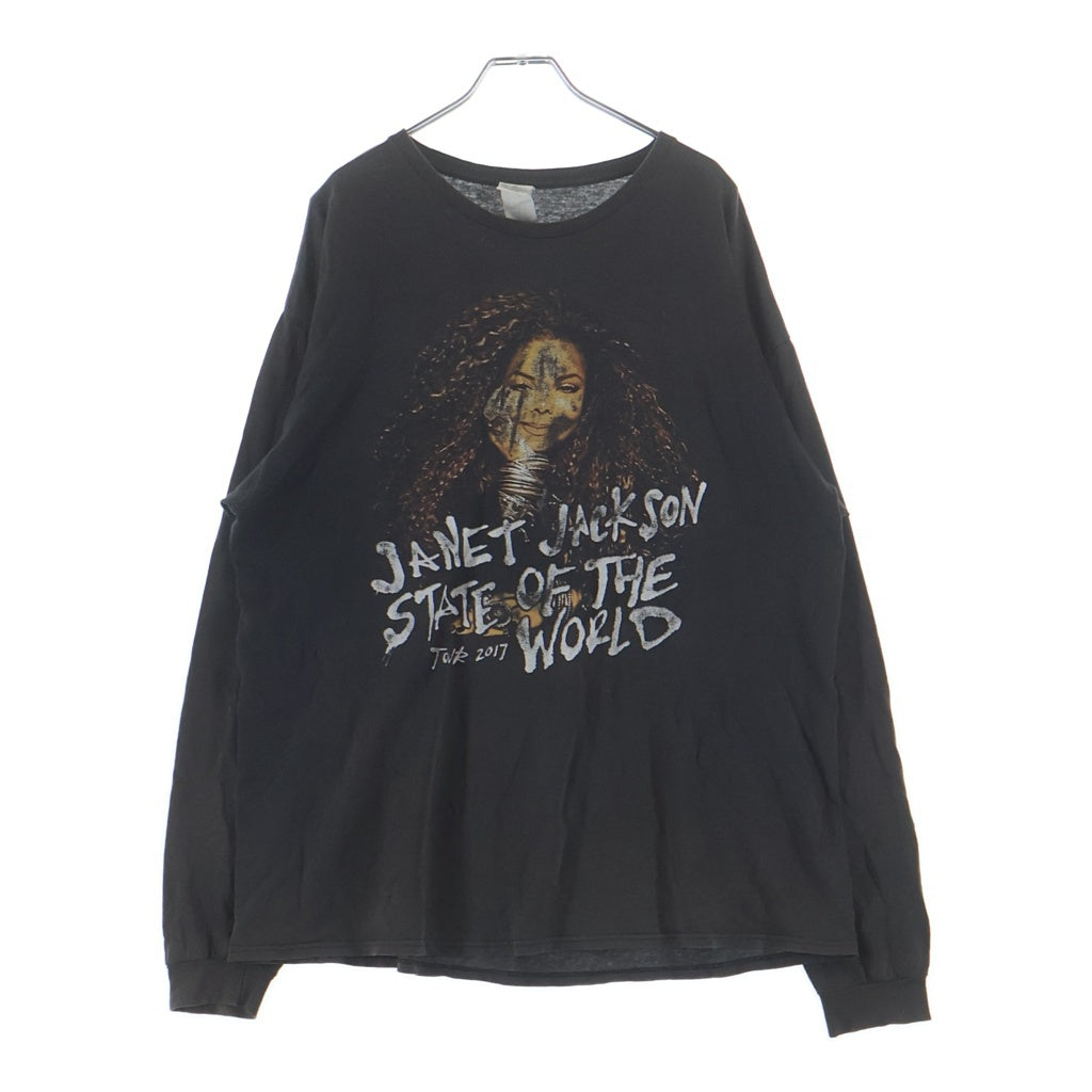 VINTAGE(ヴィンテージ) JANET JACKSON 2017 TOUR TEE ジャネットジャクソン ツアー長袖Tシャツカットソー ブラック