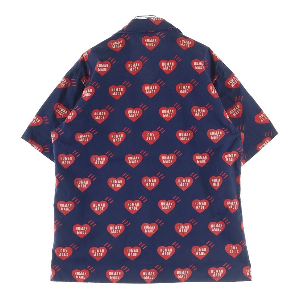 HUMAN MADE(ヒューマンメイド) 22SS HEART ALOHA SHIRT ハート コットン アロハシャツ ネイビー HM23SH012
