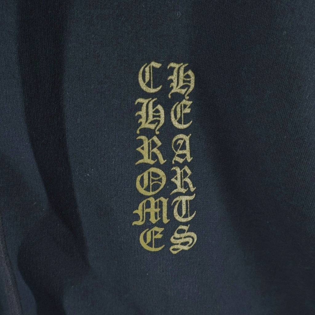 CHROME HEARTS(クロムハーツ) VERTICAL LOGO SWTSHRT HD ZIP バーティカルロゴ 袖英字プリント ダガージップパーカー フーディー ブラック/カーキ
