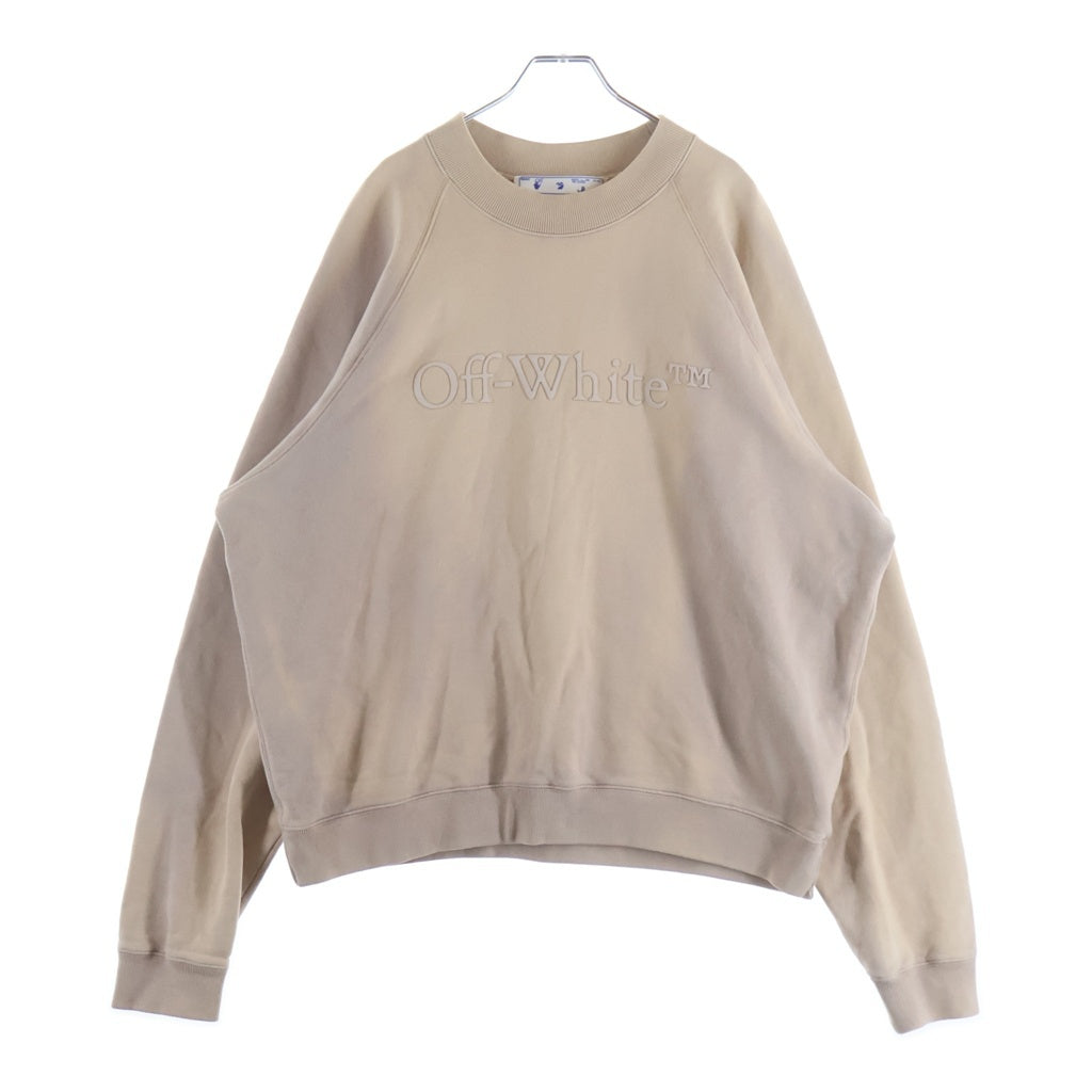 OFF-WHITE(オフホワイト) Laundry Logos Skate Crewneck クルーネック スウェット フロントロゴ ベージュ OMBA056S22FLE001