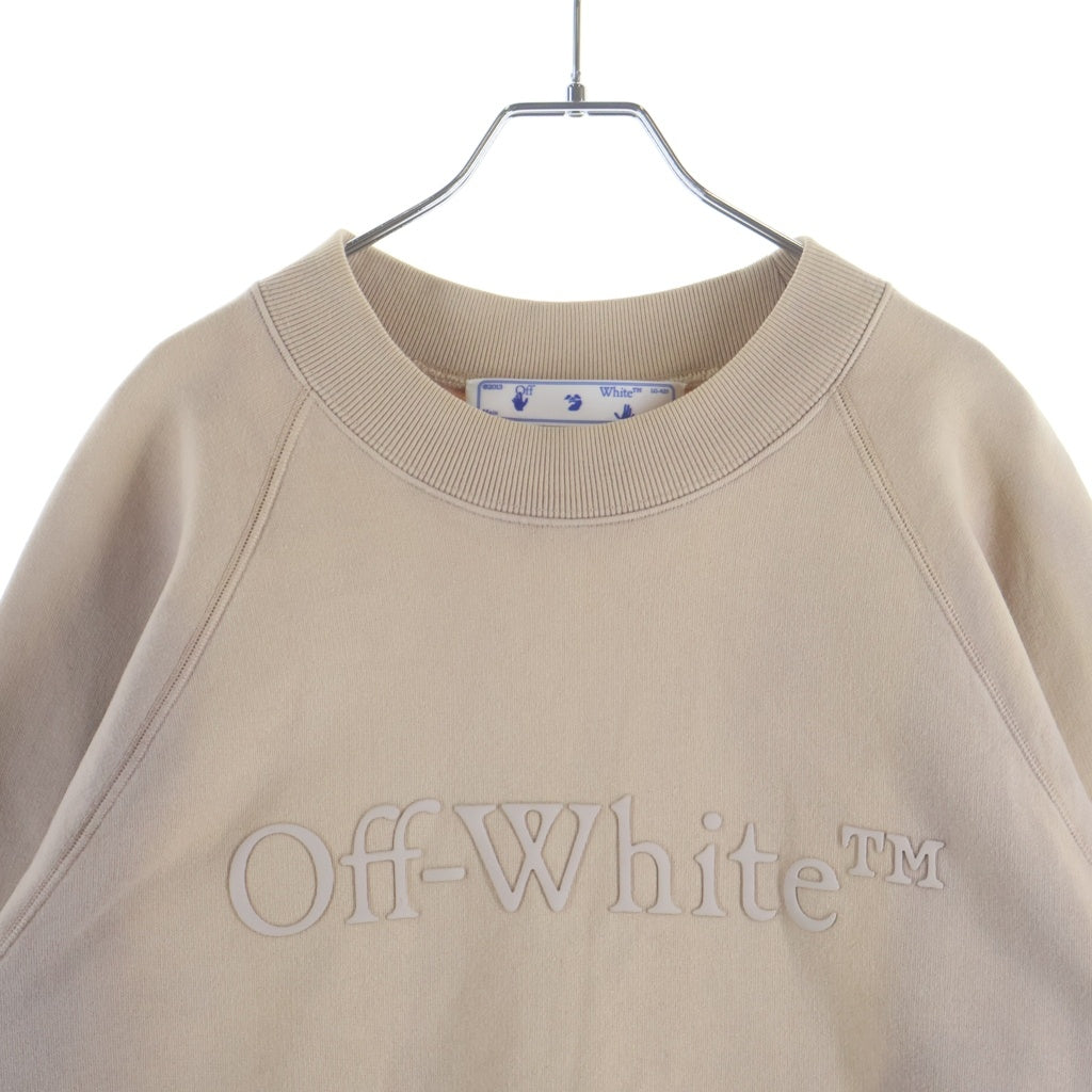 OFF-WHITE(オフホワイト) Laundry Logos Skate Crewneck クルーネック スウェット フロントロゴ ベージュ OMBA056S22FLE001