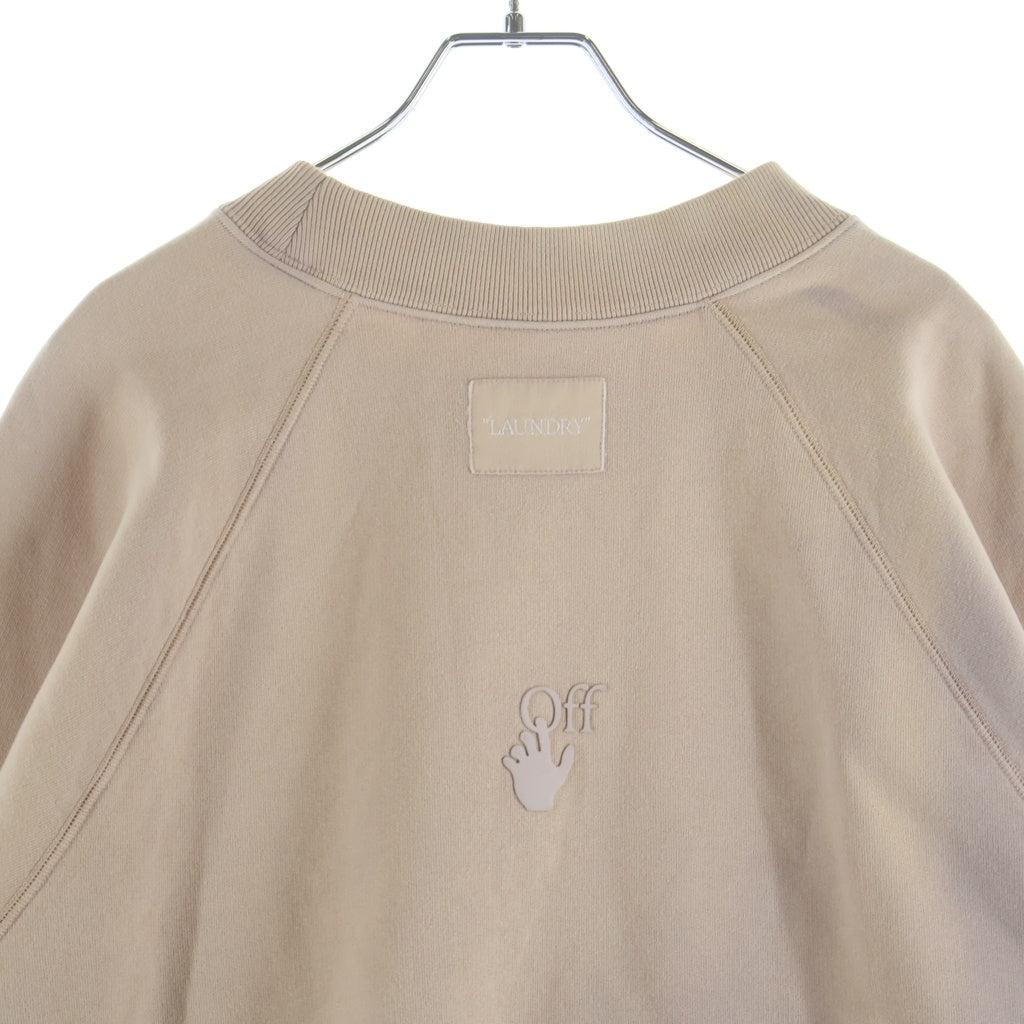 OFF-WHITE(オフホワイト) Laundry Logos Skate Crewneck クルーネック スウェット フロントロゴ ベージュ OMBA056S22FLE001