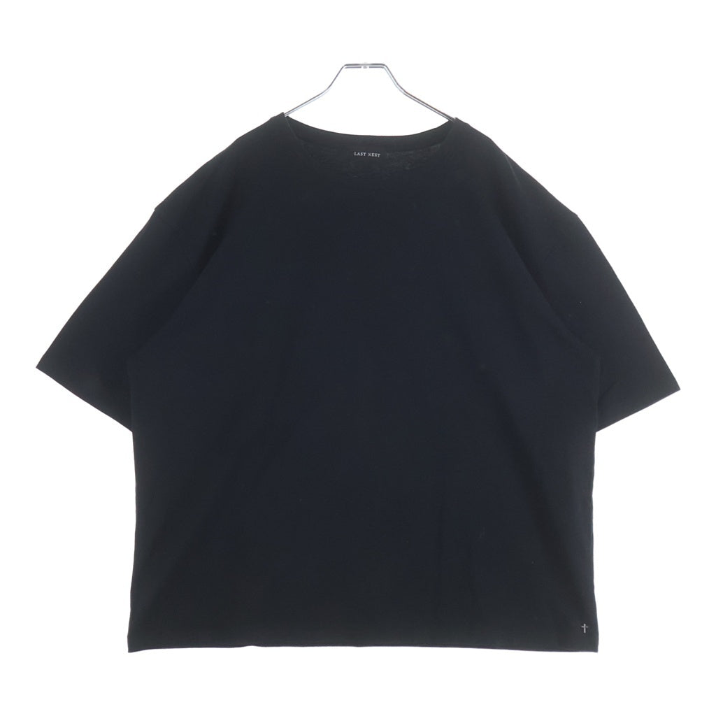 LAST NEST(ラスト ネスト) 26SS CRACKED CROSS LOGO T-SHIRT バック クロスロゴ 半袖カットソー ブラック