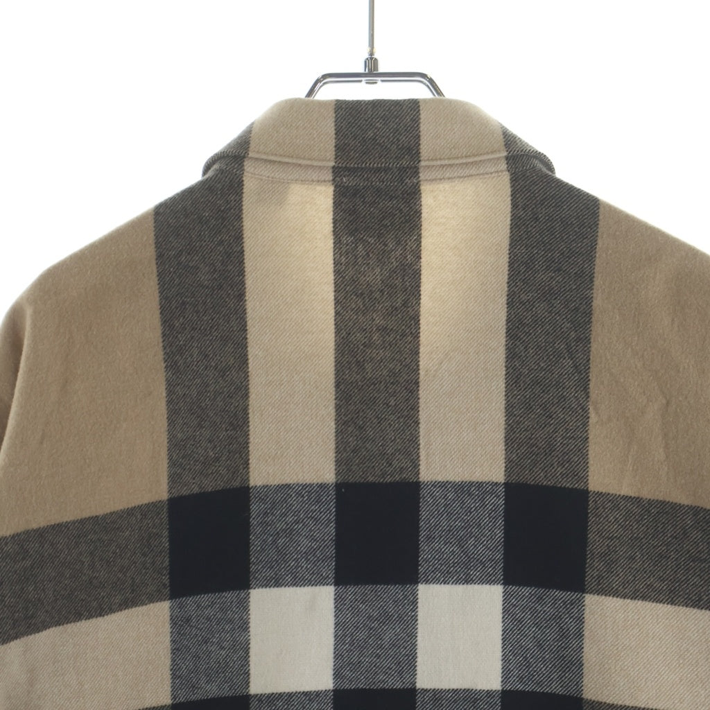 BURBERRY(バーバリー) 22SS Exaggerated Check Overshirt ノバチェック ジップアップ シャツジャケット ベージュ 8050135