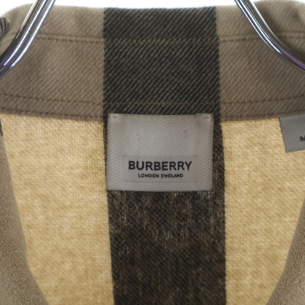 BURBERRY(バーバリー) 22SS Exaggerated Check Overshirt ノバチェック ジップアップ シャツジャケット ベージュ 8050135