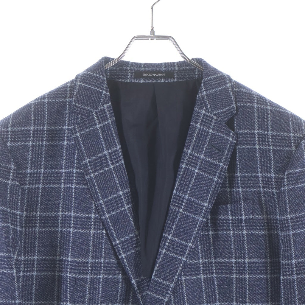 EMPORIO ARMANI(エンポリオアルマーニ) SARTORIAL DECO シルク混 2Bテーラードジャケット ブルー W1GS50 W1831