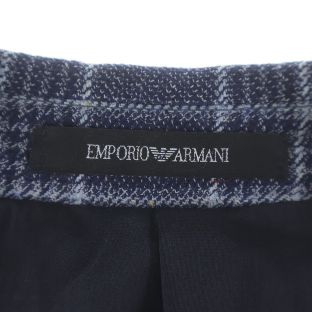 EMPORIO ARMANI(エンポリオアルマーニ) SARTORIAL DECO シルク混 2Bテーラードジャケット ブルー W1GS50 W1831