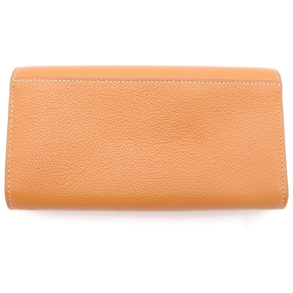 BURBERRY(バーバリー) TBロゴ スナップボタン フラップ ロングウォレット 長財布 レザー ブラウン 8049214 レディース