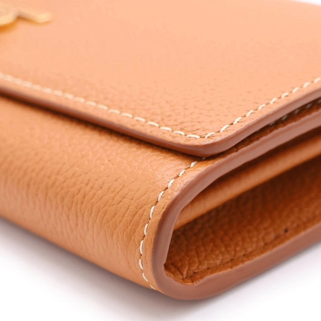 BURBERRY(バーバリー) TBロゴ スナップボタン フラップ ロングウォレット 長財布 レザー ブラウン 8049214 レディース