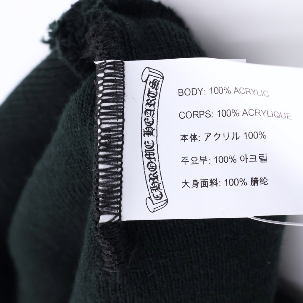 CHROME HEARTS(クロムハーツ) WATCH CAP ワッチキャップ ロゴ刺繍 アクリルビーニー ニットキャップ 帽子 ブラック
