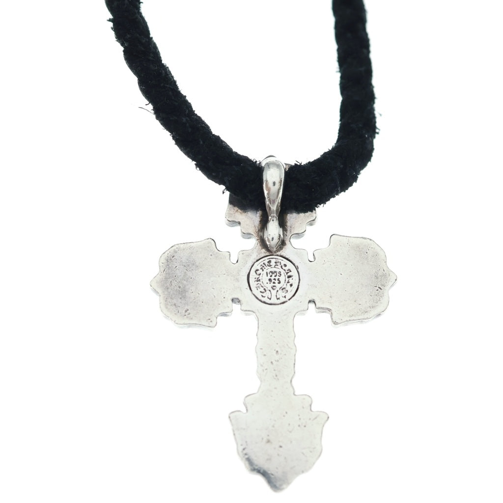 CHROME HEARTS(クロムハーツ) FILIG CROSS-XSM LB フィリグリー クロス レザーブレイド ネックレス シルバー