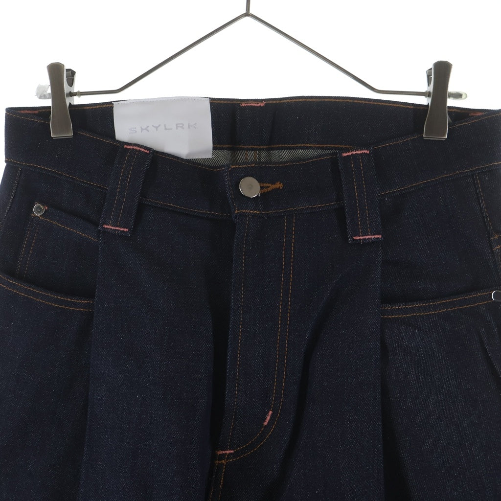 SKYLRK(スカイラーク) PLEATED DENIM JEAN デニム パンツ インディゴ
