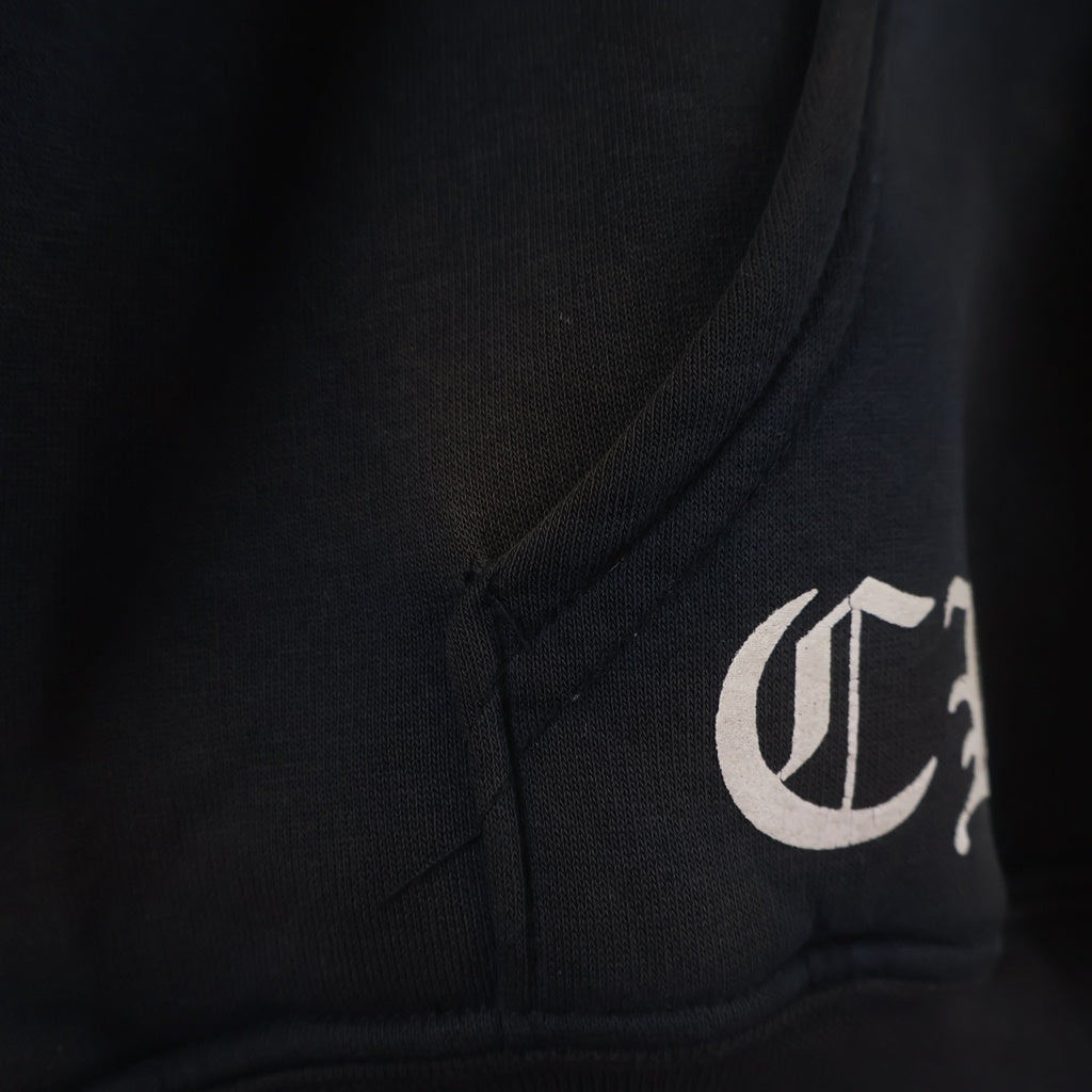CHROME HEARTS(クロムハーツ) OLD SWTSHRT HD ZIP オールド アメリカンフラッグ 星条旗 ホースシュープリント 裏地サーマル ジップアップパーカー ブラック