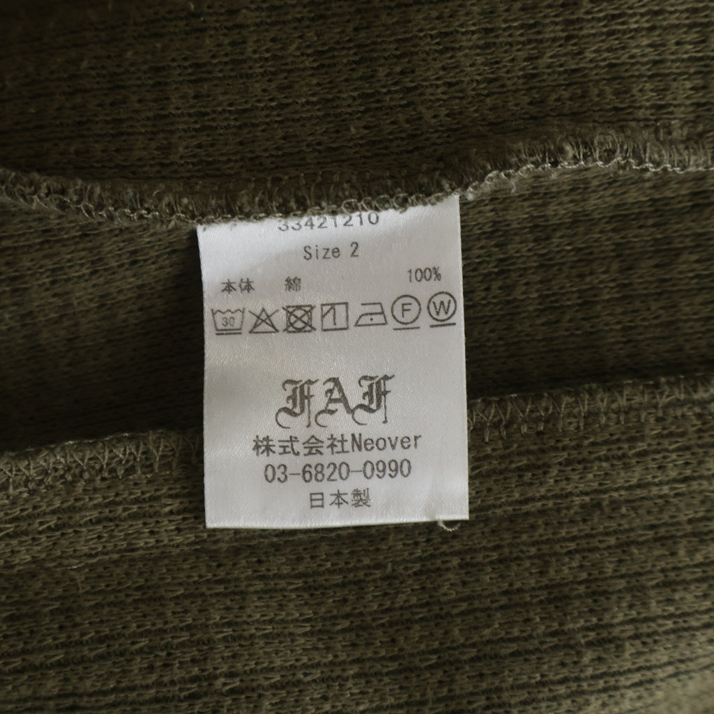 FAF/Fake As Flowers(エフエーエフ/フェイクアズフラワーズ) Thermal Hoodie サーマル プルオーバーパーカー カーキ 0033421210