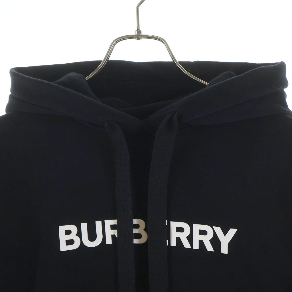BURBERRY LONDON(バーバリーロンドン) POUL TER BRN ロゴプリント プルオーバースウェットパーカー フーディー ブラック レディース 8054386