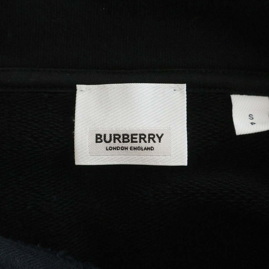 BURBERRY LONDON(バーバリーロンドン) POUL TER BRN ロゴプリント プルオーバースウェットパーカー フーディー ブラック レディース 8054386