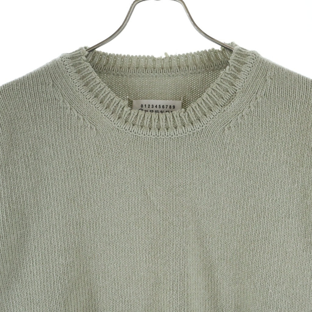 Maison Margiela(メゾンマルジェラ) 20SS デストロイドクルーネックニット 長袖セーター ベージュ S50GP0136