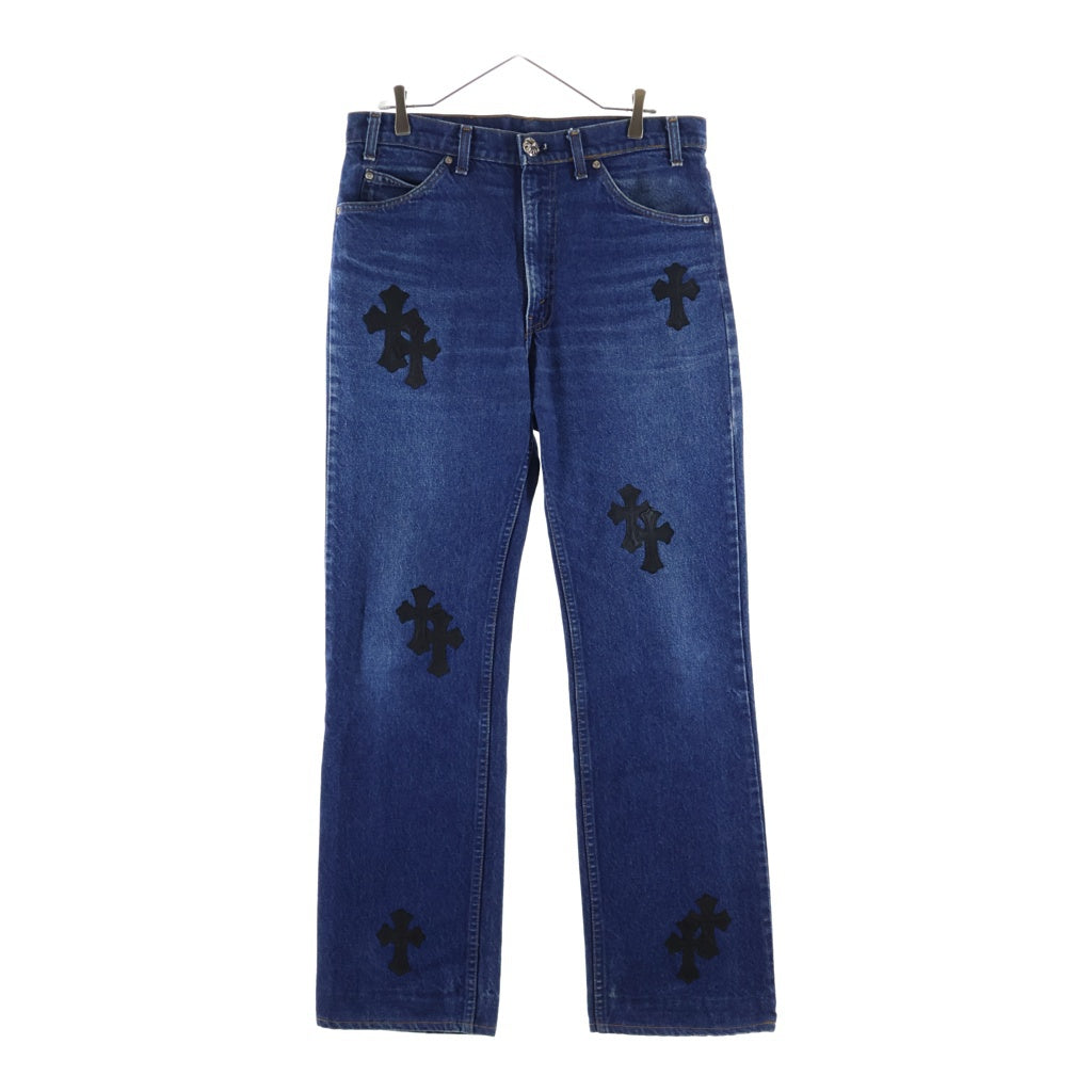 CHROME HEARTS(クロムハーツ) ×Levi's U VNTG JEAN BLU ORNG TAB 517 クロスパッチ付きウォッシュドデニムパンツ