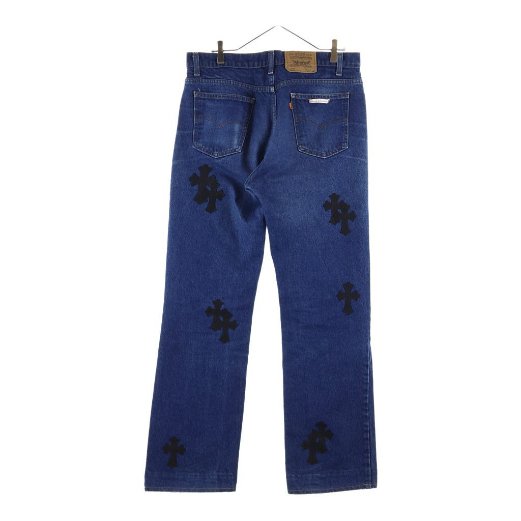 CHROME HEARTS(クロムハーツ) ×Levi's U VNTG JEAN BLU ORNG TAB 517 クロスパッチ付きウォッシュドデニムパンツ