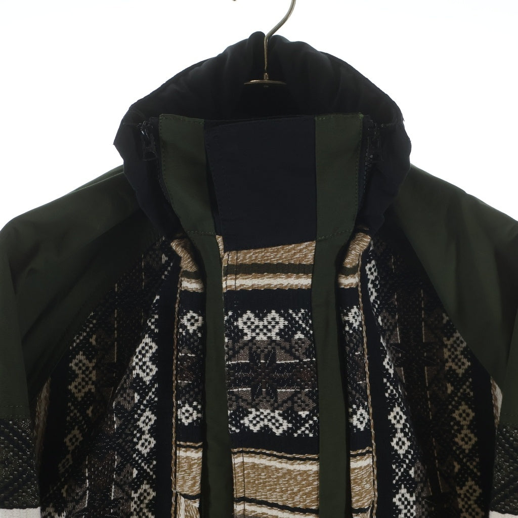Sacai(サカイ) 22SS Rug Jacquard Blouson ジップアップ ラグジャガードブルゾン カーキ 22-02745M