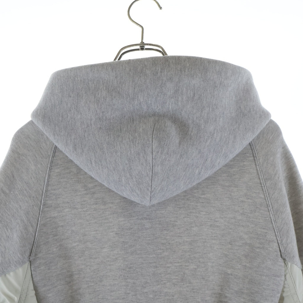 Sacai(サカイ) Sponge Sweat MA-1 Hoodie ナイロン切替 スウェット ジップアップフーディー グレーSCM-045