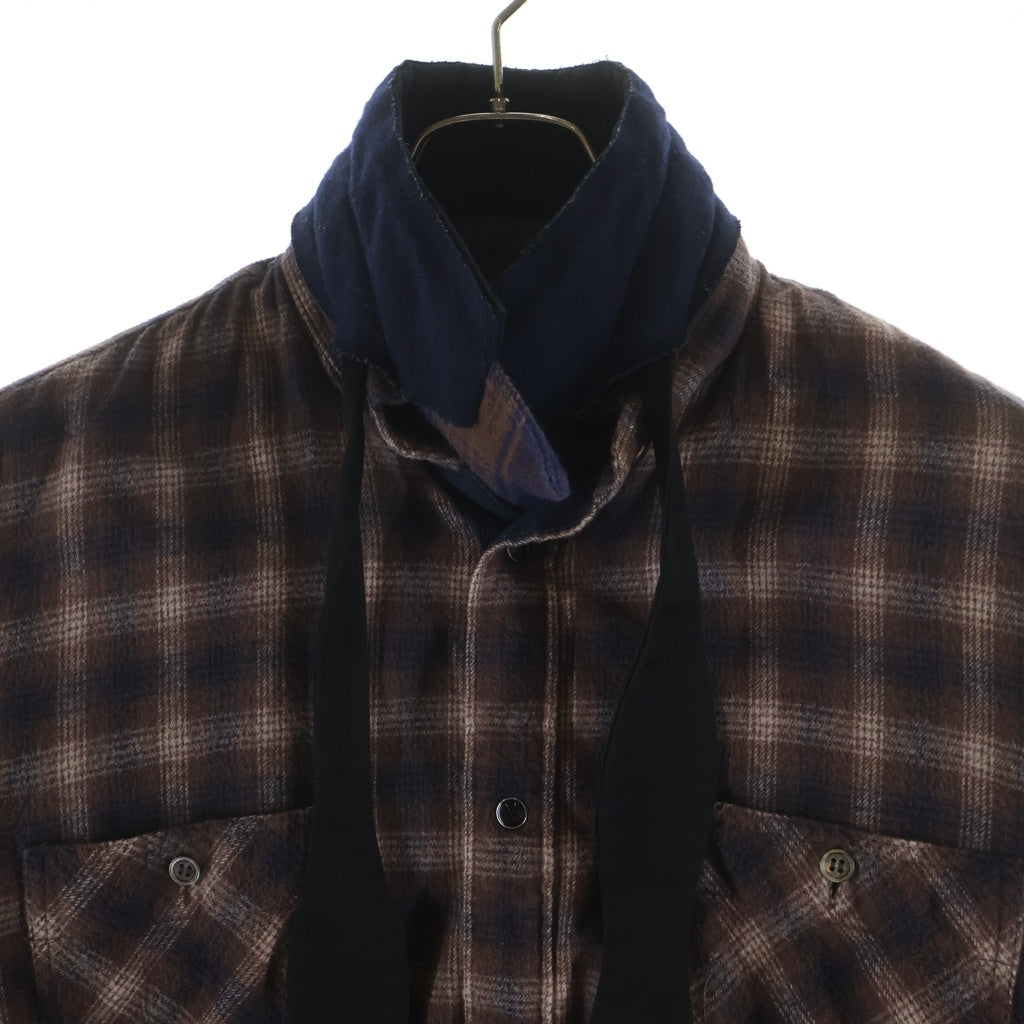 Sacai(サカイ) 20SS レイヤードチェック フランネル長袖シャツ マルチカラー 20-02237M