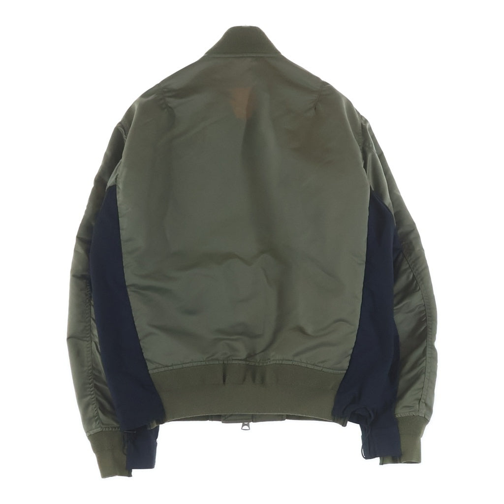 Sacai(サカイ) 22SS Nylon Twill Mix Blouson ナイロンツイルミックスブルゾン ドッキング MA-1 フライトジャケット カーキ/ネイビー 22-02708M