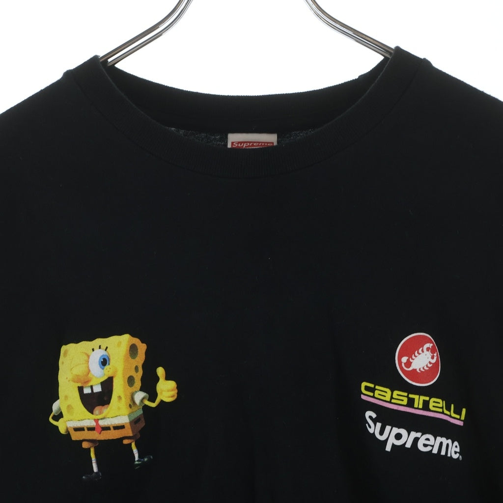 SUPREME(シュプリーム) 25SS×SpongeBob Castelli Racing L/S Tee スポンジボブ カステリ レーシング エルエス 長袖Tシャツ ロングスリーブカットソー ブラック