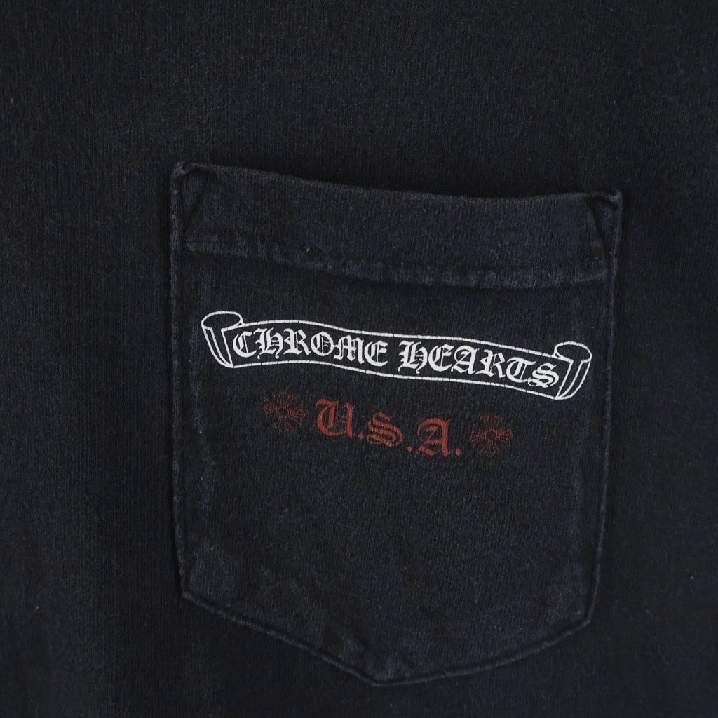 CHROME HEARTS(クロムハーツ) American Flag Dagger Tee アメリカンフラッグダガーTシャツ 半袖カットソー ブラック