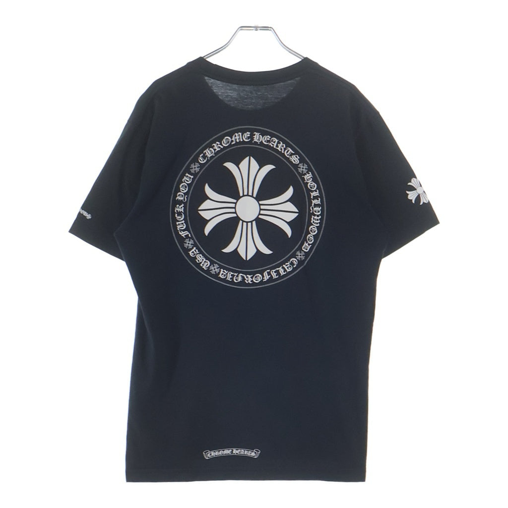CHROME HEARTS(クロムハーツ) Circle CH Plus Hollywood Fuck you サークル CHプラス ハリウッド ファックユー 半袖Tシャツカットソー ブラック