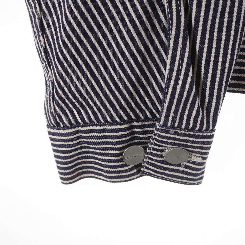 Carhartt WIP(カーハート ダブリューアイピー) TERREL JACKET テレル ストライプ ジップアップ ワークジャケット ネイビー/ホワイト I032108