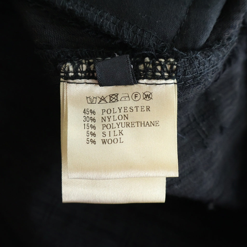 A.F ARTEFACT(エーエフアーティファクト) TUCK SLEEVE JACKET LUXURY TWEED タッグスリーブ ツイード ジップアップジャケット ブラック