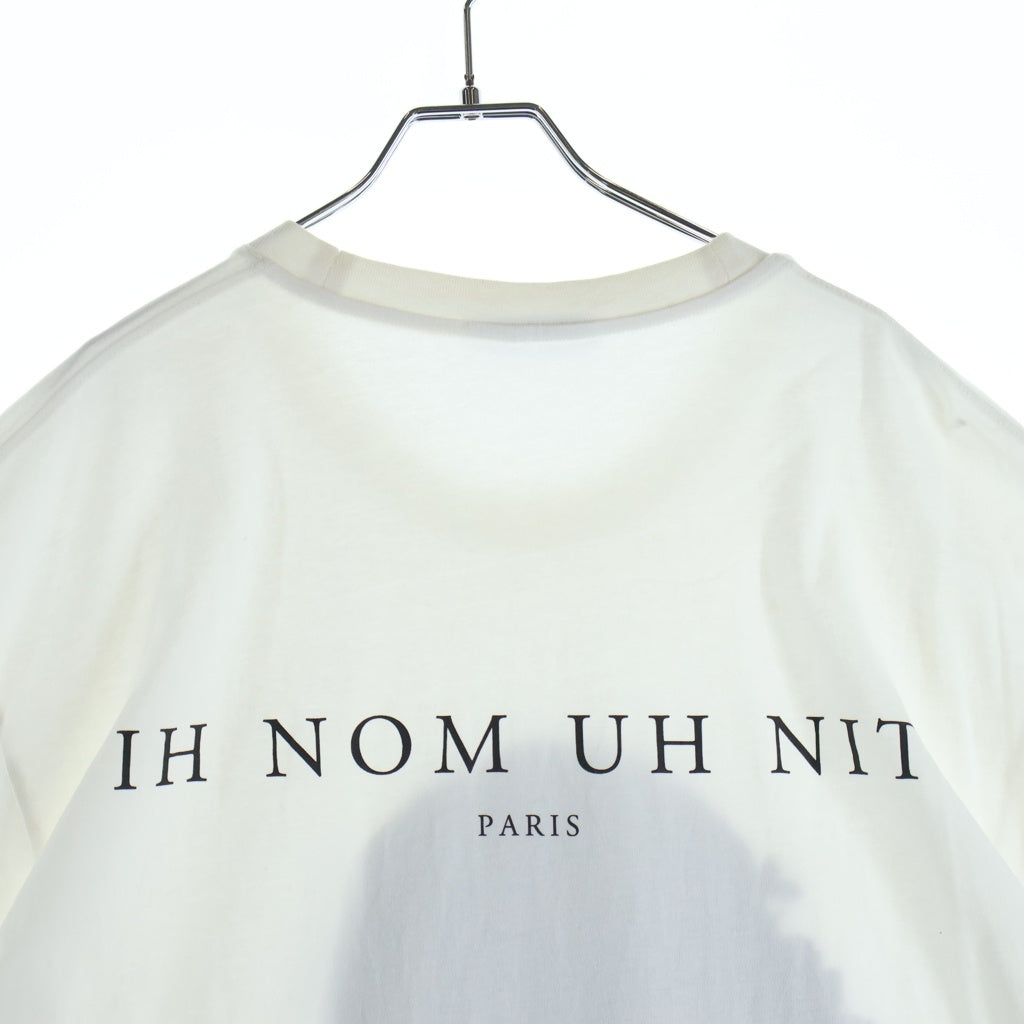 ih nom uh nit PARIS(インノミネイトパリス) FLORAL-PRINT TEE フロントプリント フローラル 半袖Tシャツ カットソー ホワイト