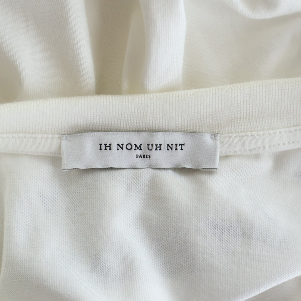 ih nom uh nit PARIS(インノミネイトパリス) FLORAL-PRINT TEE フロントプリント フローラル 半袖Tシャツ カットソー ホワイト