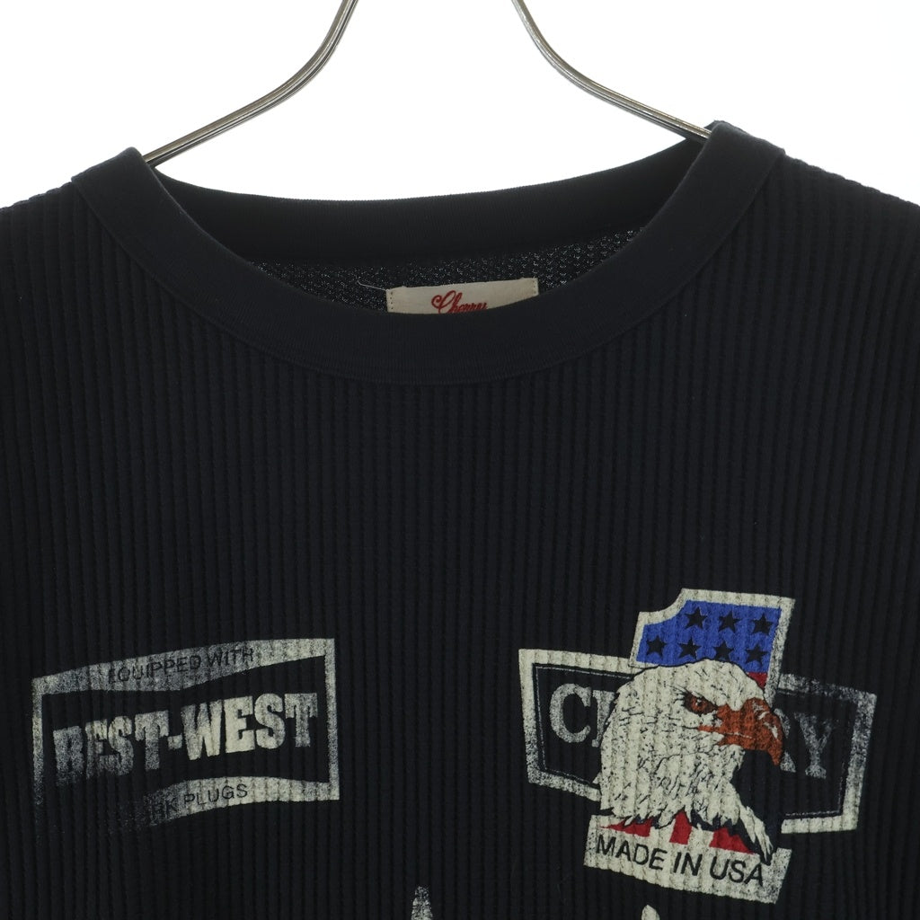 NO BRAND(ノーブランド) Cherry（チェリー)Best West Thermal サーマル 長袖Tシャツ ロングスリーブカットソー ブラック