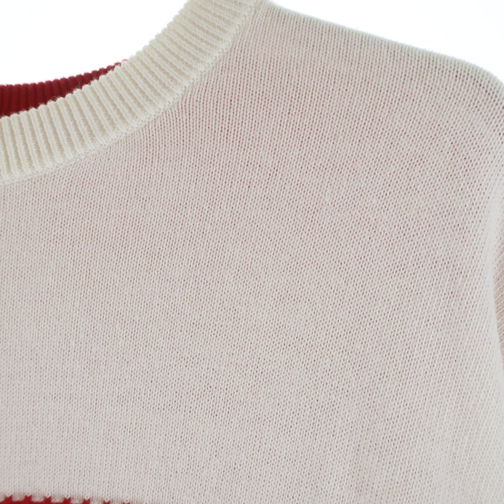 SUPREME(シュプリーム) 22SS 2-Tone Sweater ツートーン ニットセーター ホワイト/レッド
