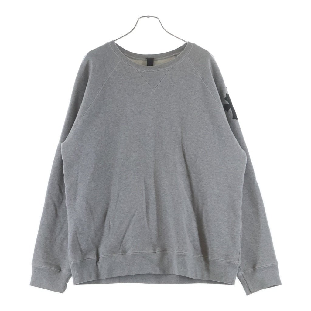 CHROME HEARTS(クロムハーツ) Y NOT SWTSHRT GYN U PAPER JAM クロスパッチ付きクルーネックスウェット グレー