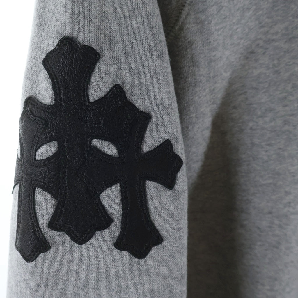CHROME HEARTS(クロムハーツ) Y NOT SWTSHRT GYN U PAPER JAM クロスパッチ付きクルーネックスウェット グレー